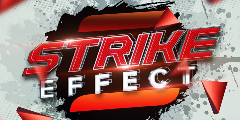 Latest Free Photoshop Text Styles & Effects 23 Strike Text Effect