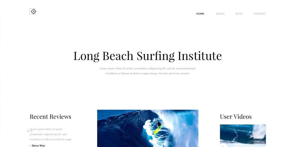Surfing Institute Landing Page PSD