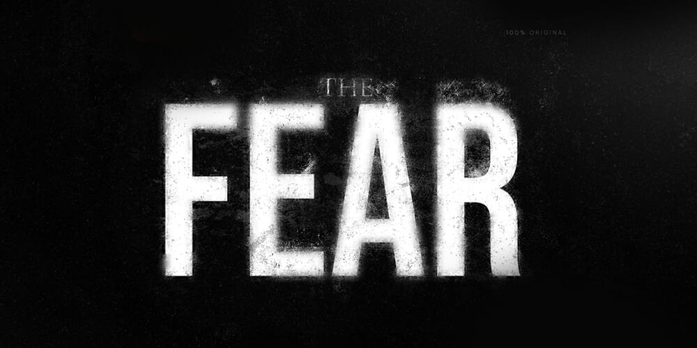Latest Free Photoshop Text Styles & Effects 28 The Fear Text Effect