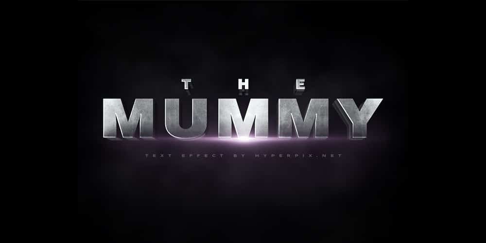Latest Free Photoshop Text Styles & Effects 210 The Mummy Cinematic 3D Text Effect