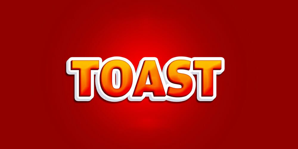 Latest Free Photoshop Text Styles & Effects 203 Toast Editable 3D Text Effect