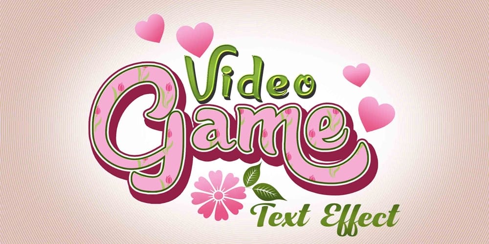 Video Game Text Effect PSD 