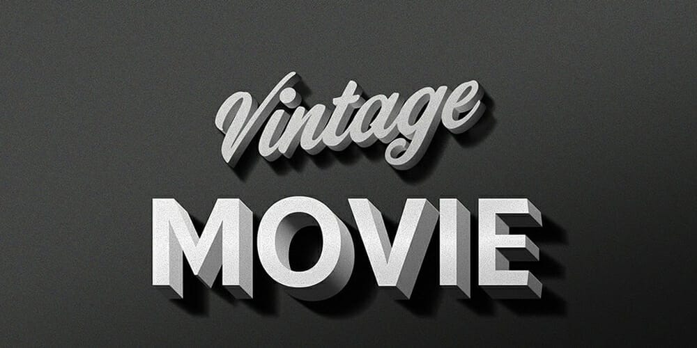 Latest Free Photoshop Text Styles & Effects 7 Vintage Movie Text Effect