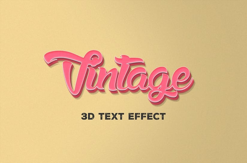 Vintage Style 3D Text Effect PSD