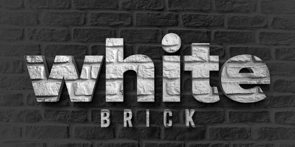 Latest Free Photoshop Text Styles & Effects 163 White Brick Text Effect