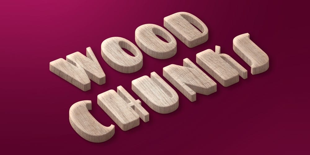 Wood Chunks Text Style PSD
