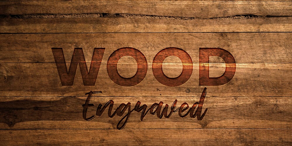 Latest Free Photoshop Text Styles & Effects 135 Wood Engraved Text Effect