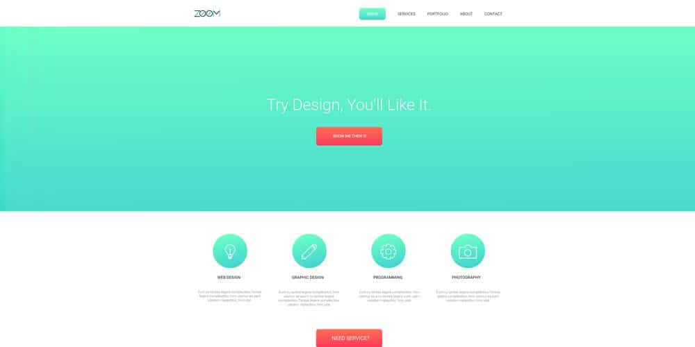 Zoom Single Page Template PSD
