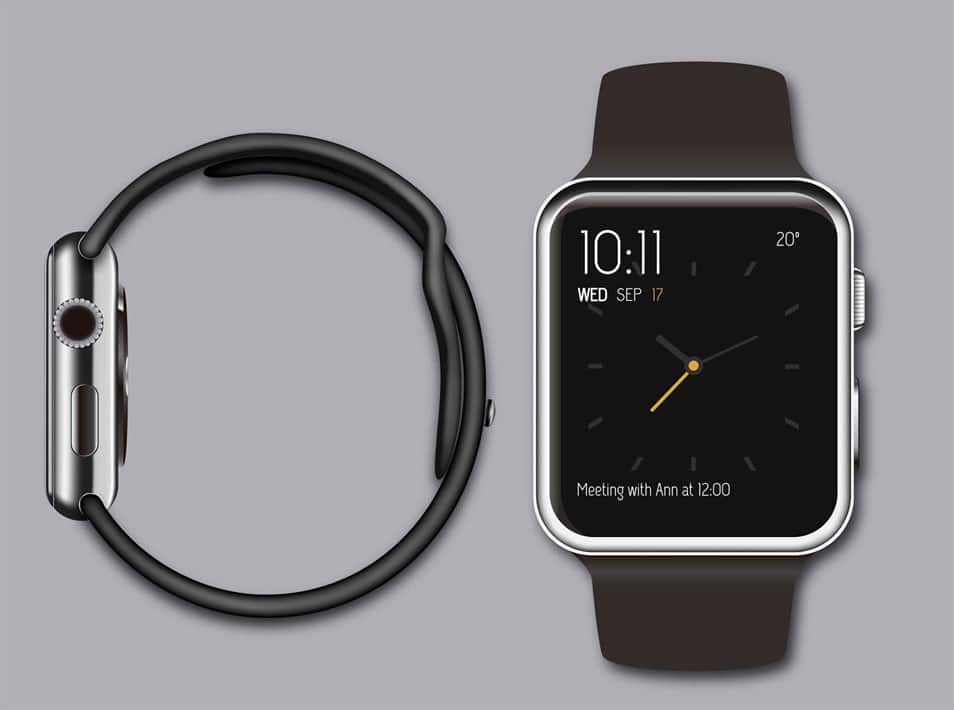 iPhone and Apple Watch vector mockups 