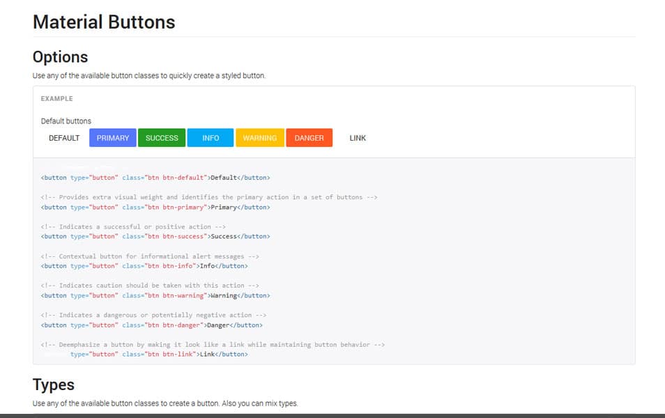 Bootstrap Material Design Buttons