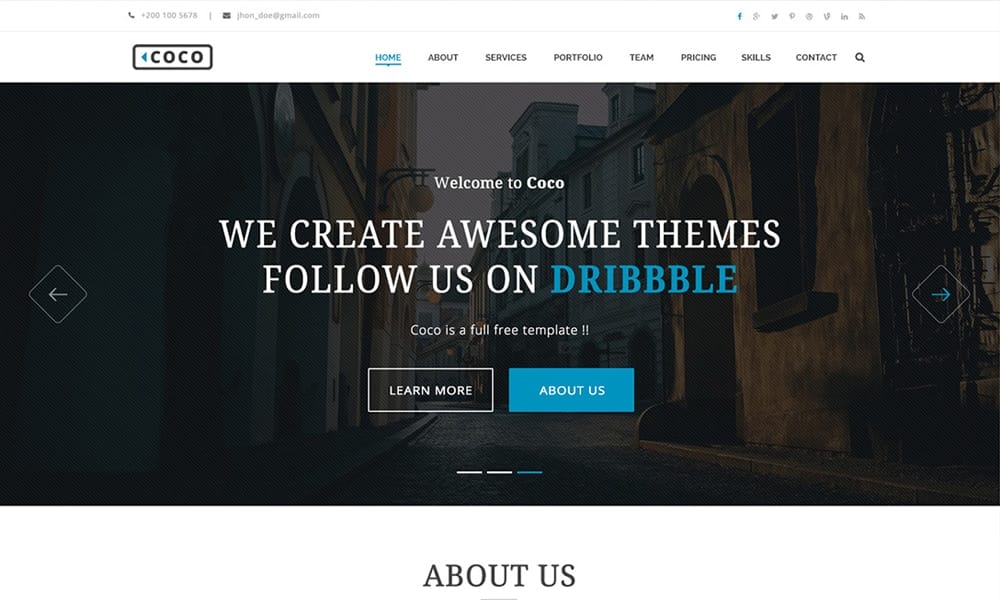 Coco - Free Business Theme PSD