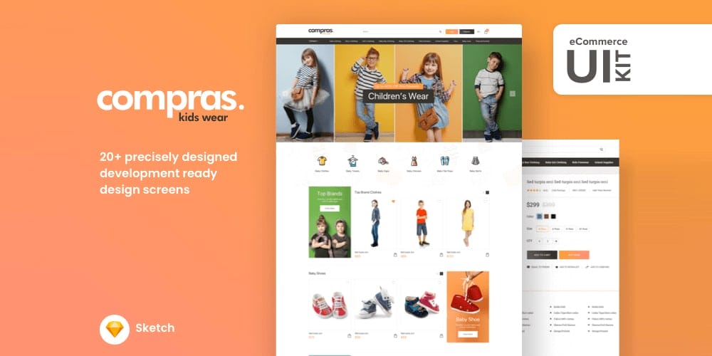 Compras Kids Clothing E-Commerce Web UI Kit