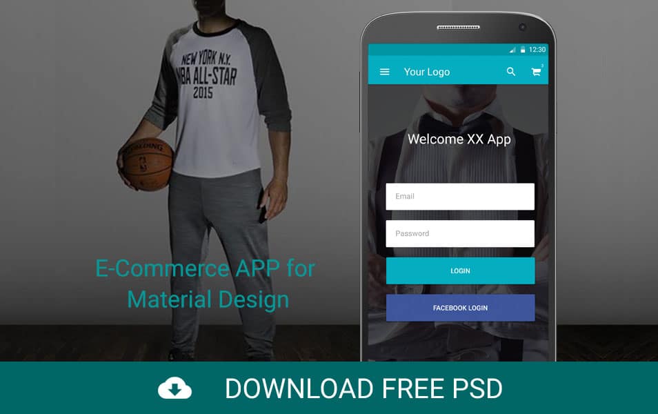 E-Commerce APP for Material Design PSD