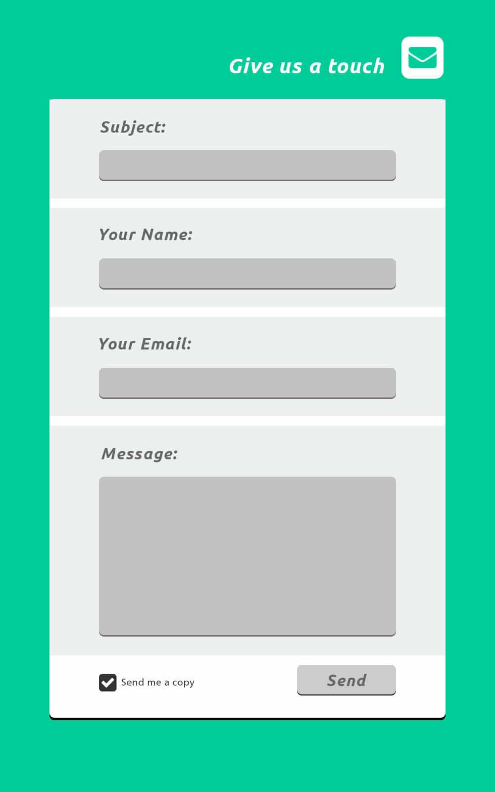 Flat Contact Form PSD