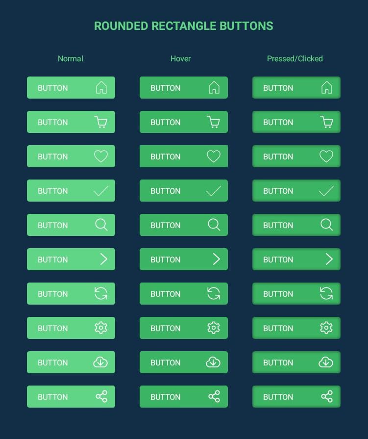 Free Flat Buttons PSD