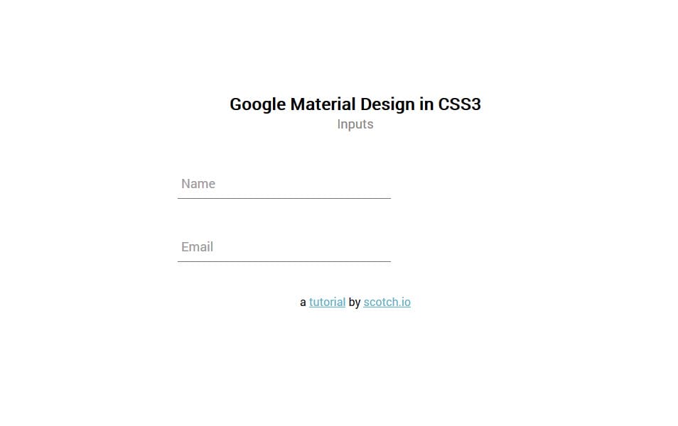 Google Material Design Input Boxes