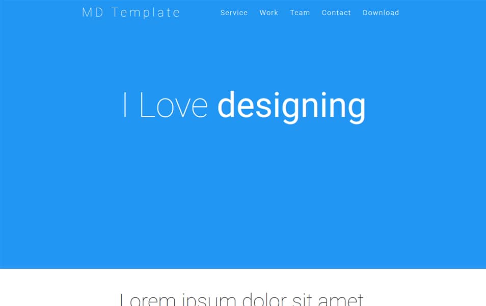 MD One page HTML Template
