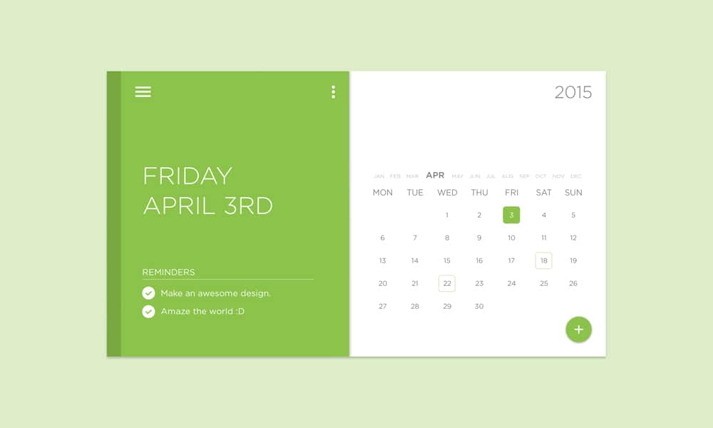 Material Exploration Widget PSD