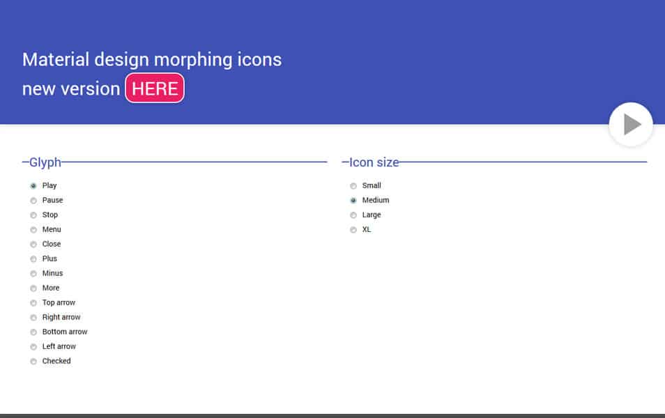Material design morphing icons