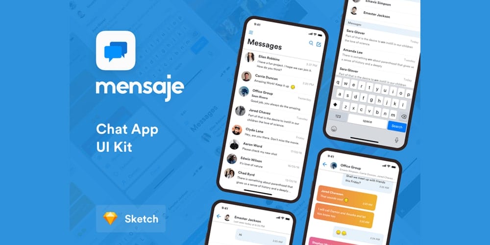 Mensaje Messaging App UI Kit