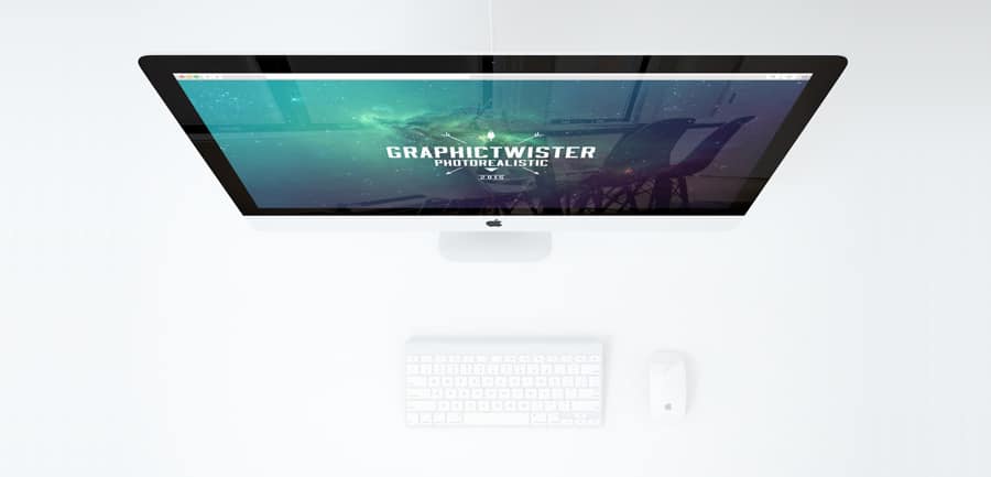 Minimal Office With iMac Mockup PSD