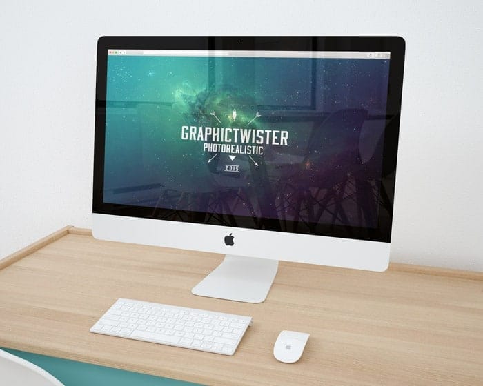 Photorealistic iMac Mockup PSD