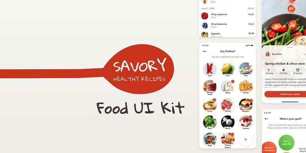 Savory UI kit for Food Apps