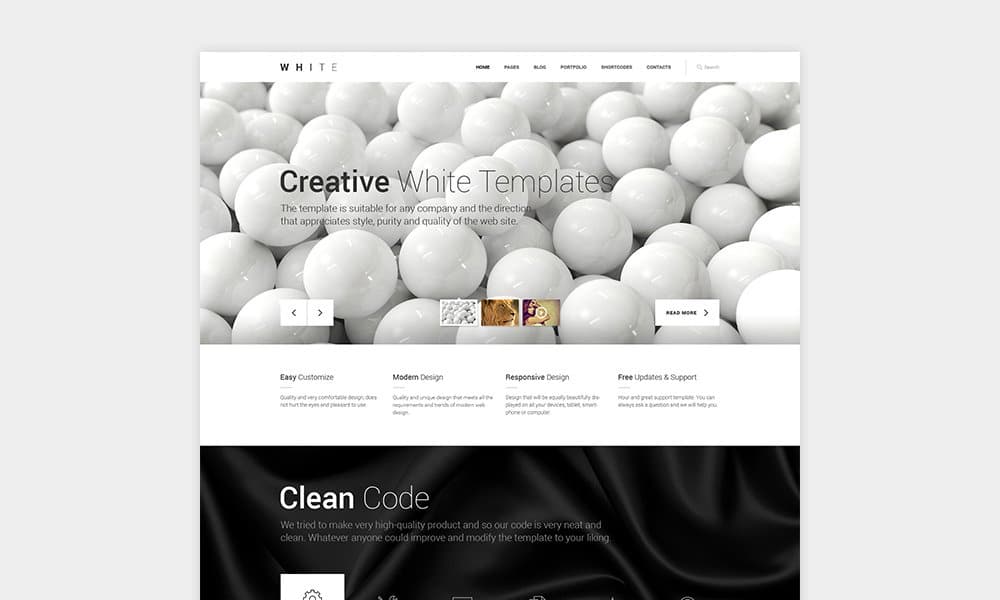 White Free One-Page HTML Theme
