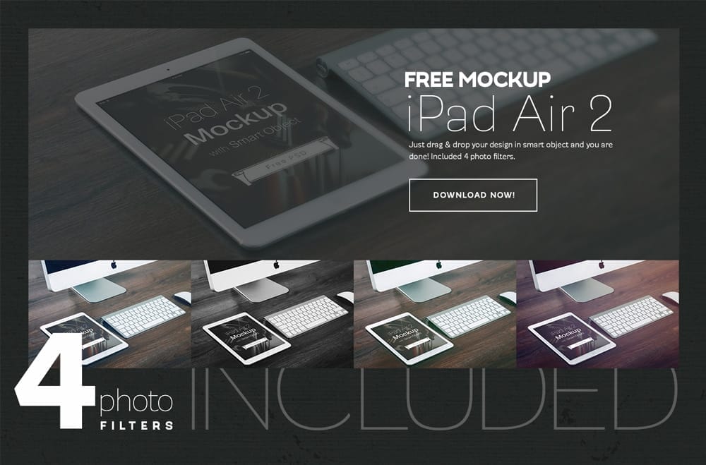 iPad Air 2 Free Mockup PSD