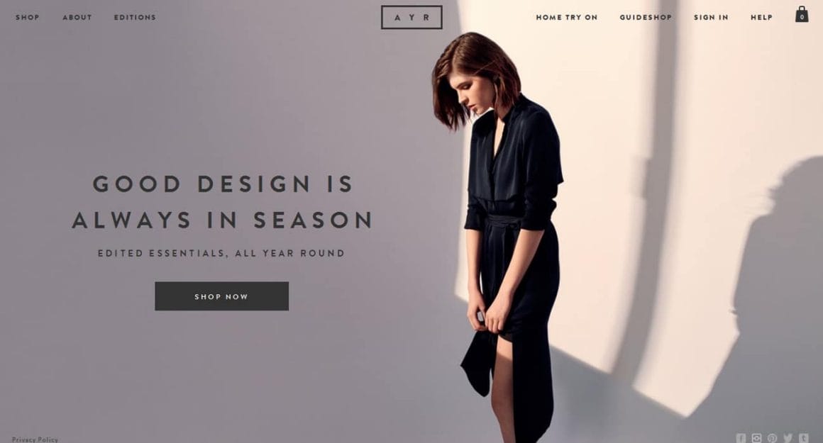 e-commerce web design inspiration
