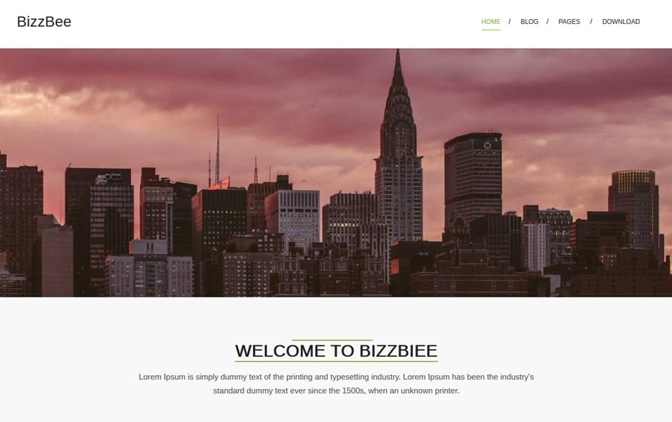 BizzBee Responsive WordPress Theme
