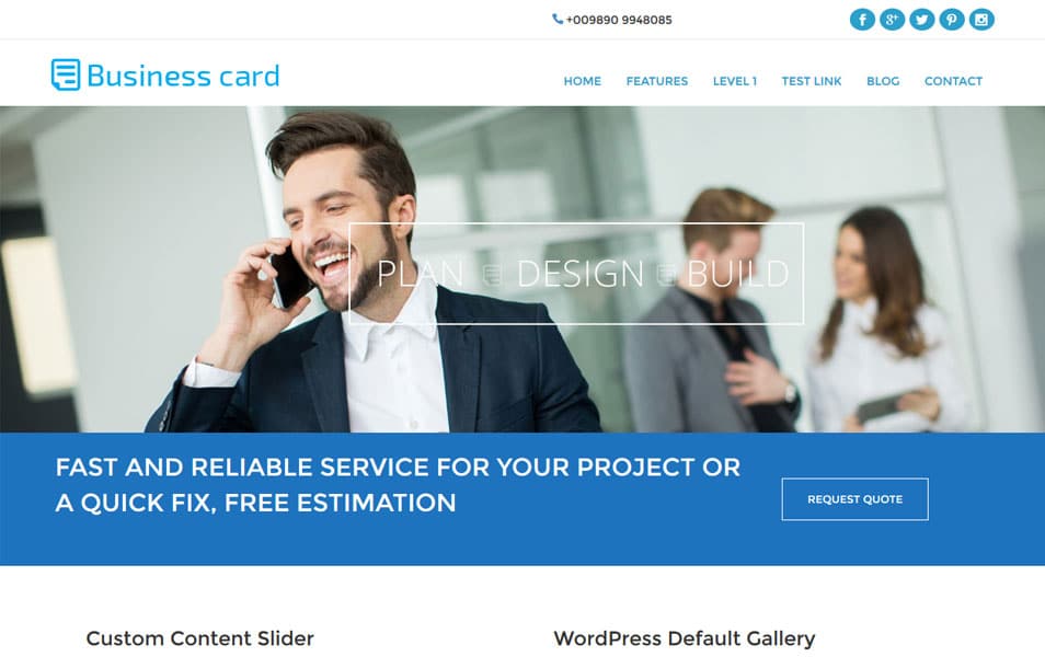 Business Card WordPress Theme