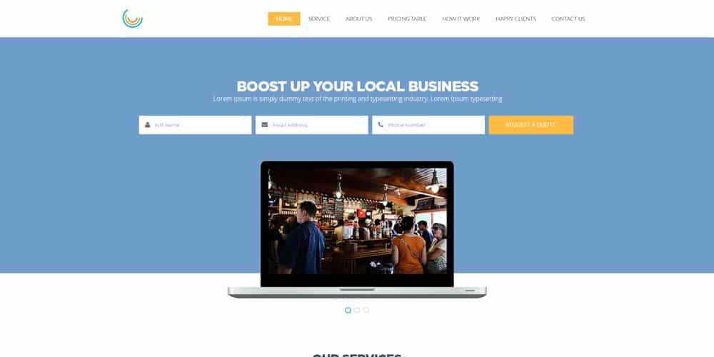 Free Business Web Template PSD