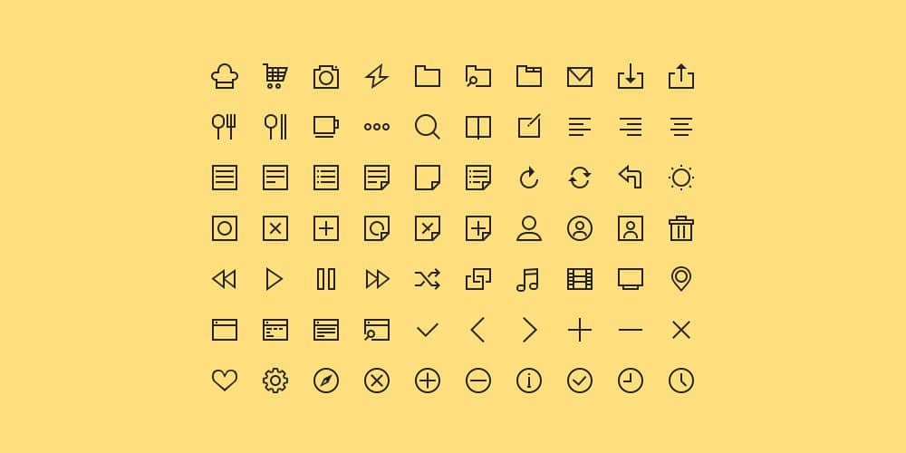 Free Line Icons PSD