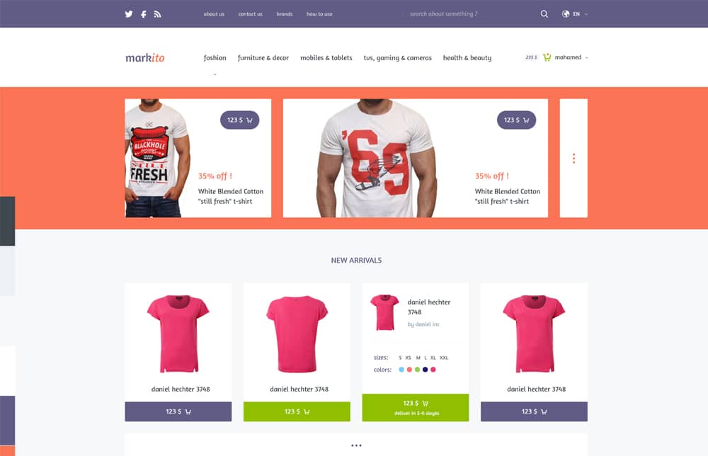 Markito Free Shopping Template PSD