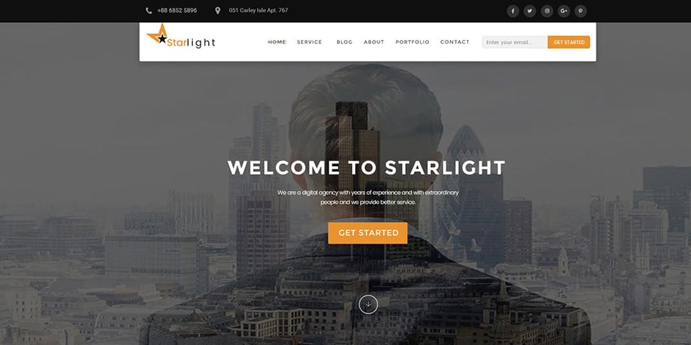 Starlight Corporate Portfolio Template PSD