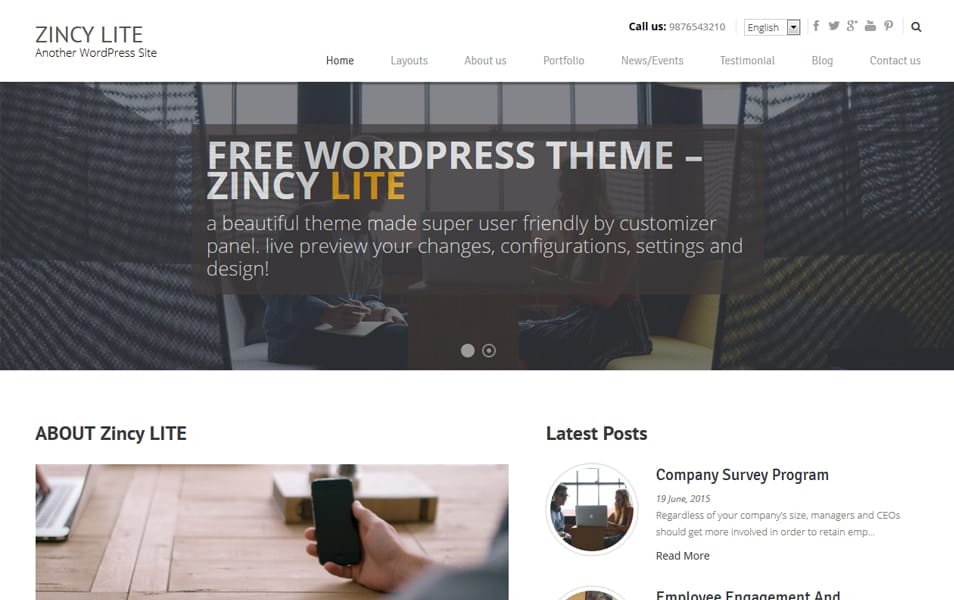 Zincy Lite Responsive WordPress Theme