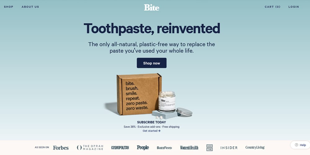 bite toothpaste bits