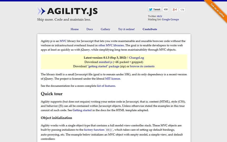 100+ JavaScript Frameworks for Web Developers 110 Agility.js