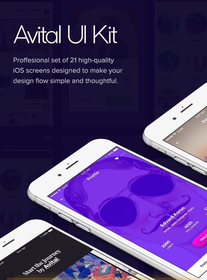 Avital Mobile UI Kit 