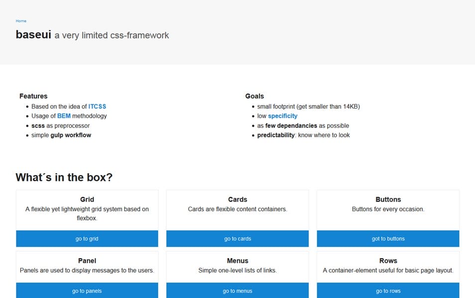 100+ Best CSS Frameworks for Responsive Design 61 Baseui