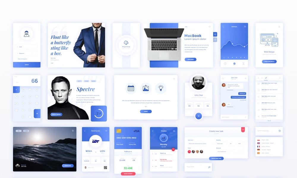 Blue UI Kit PSD