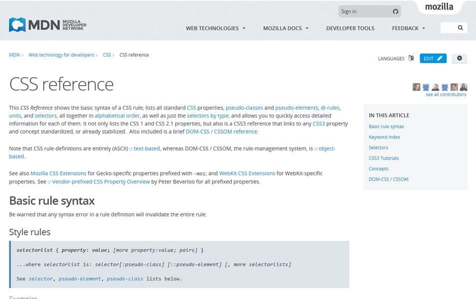 CSS reference | MDN