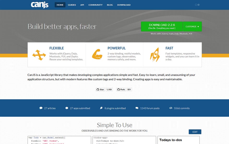 100+ JavaScript Frameworks for Web Developers 99 CanJS
