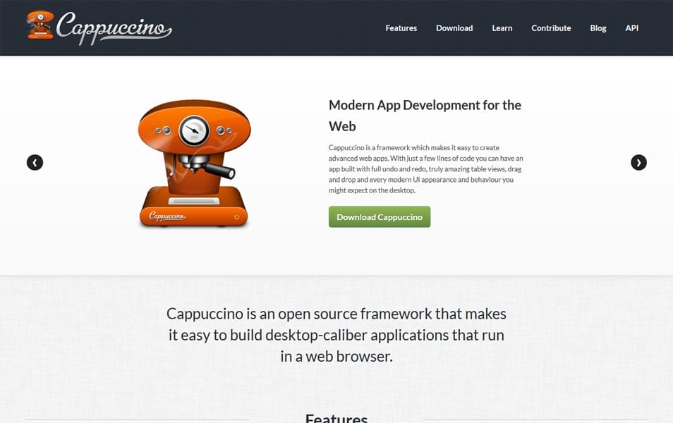 100+ JavaScript Frameworks for Web Developers 43 Cappuccino