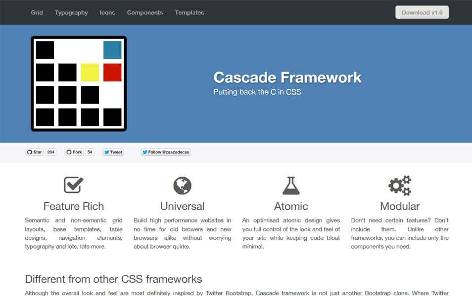 100+ Best CSS Frameworks for Responsive Design 102 Cascade Framework