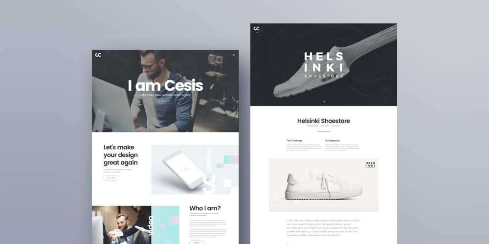 Free Agency Website Templates PSD 8 Cesis Creative Agency