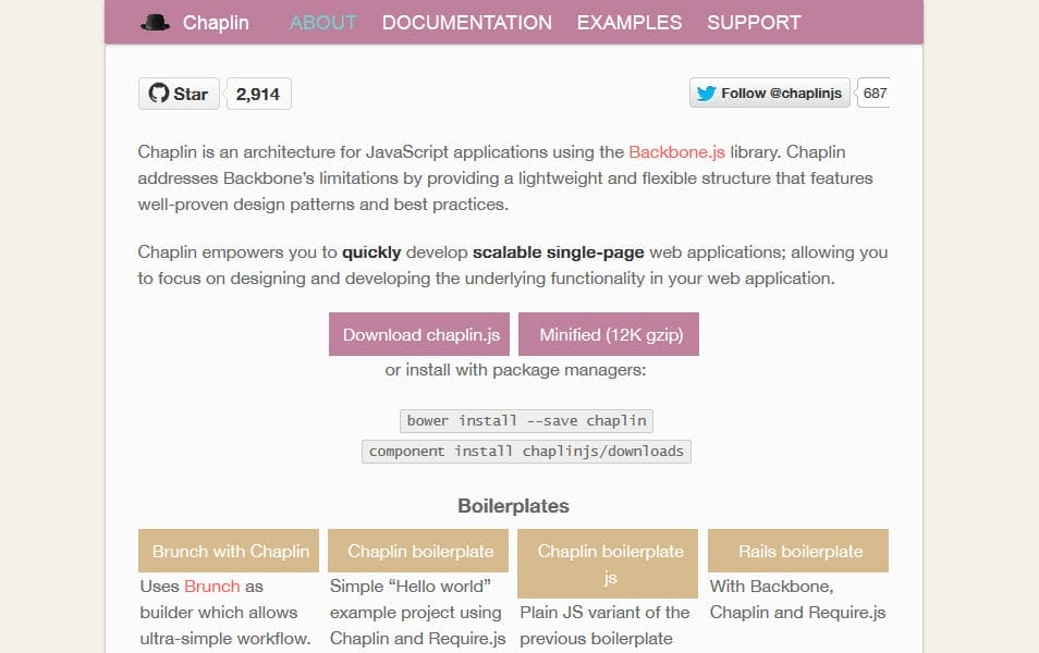 100+ JavaScript Frameworks for Web Developers 116 Chaplin