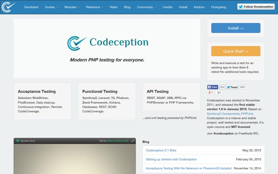 100+ Best PHP Frameworks for Web Developers 59 Codeception