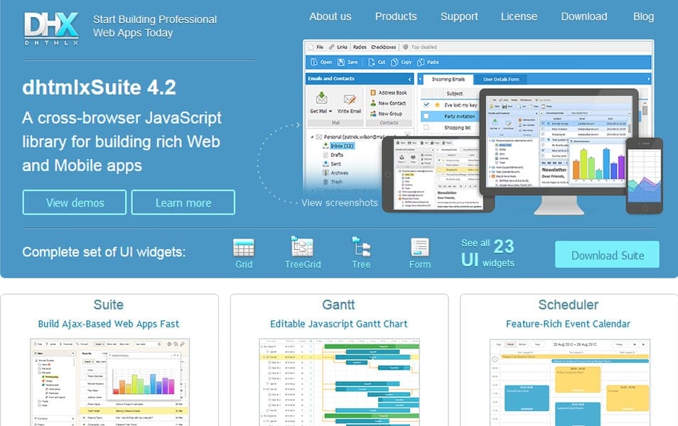 100+ JavaScript Frameworks for Web Developers 78 DHTMLX